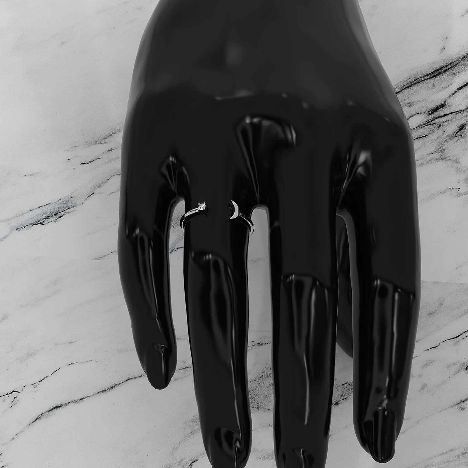 Stackable Petite Prong Set Round Lab Diamond Fashion Ring 0.03ctw.